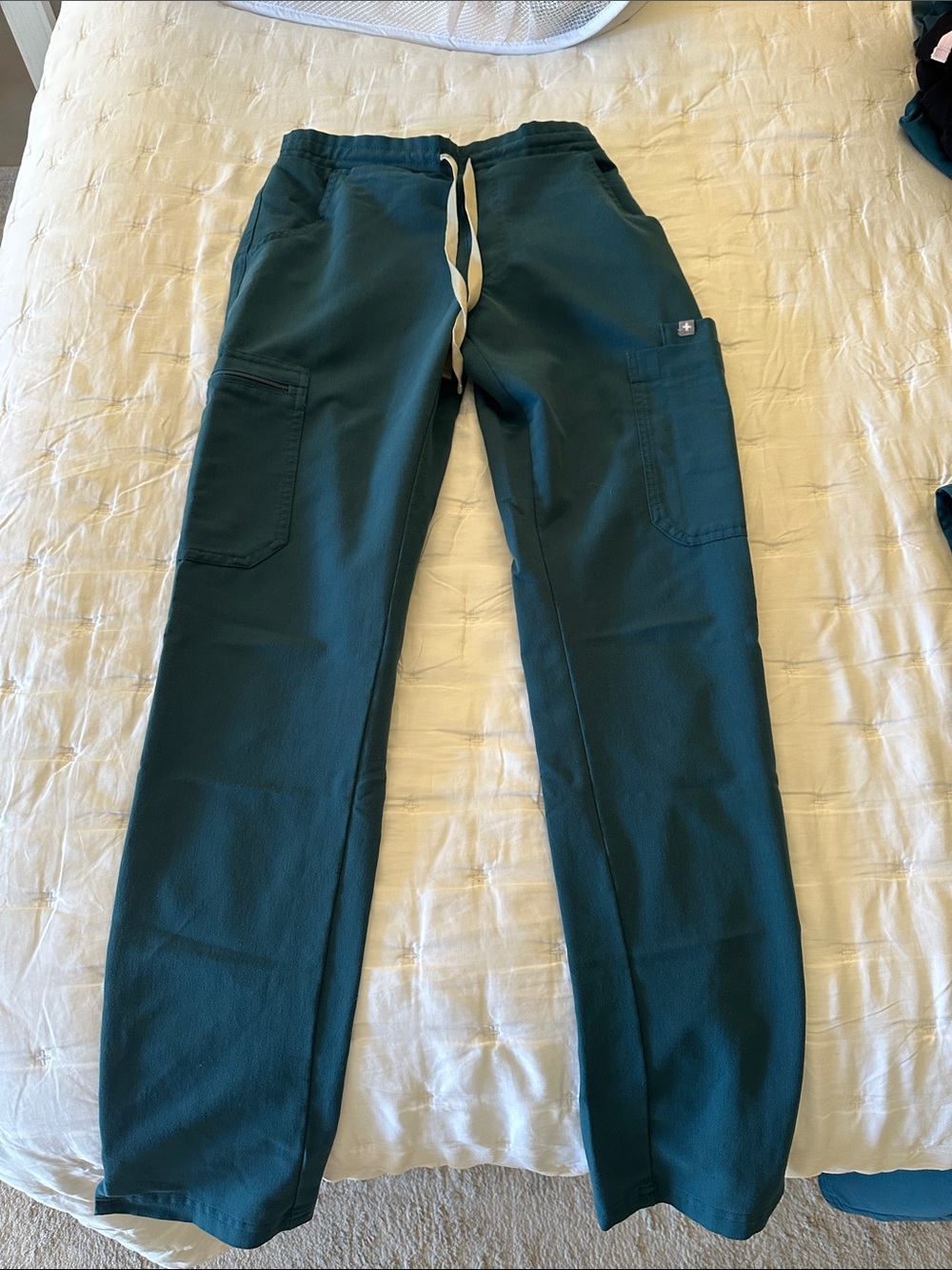 Women’s Dark Teal Drawstring Cargo Pants